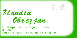 klaudia obrezjan business card